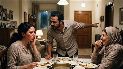 خلال العشاء، رفع زوجي يده وصفعني على وجهي