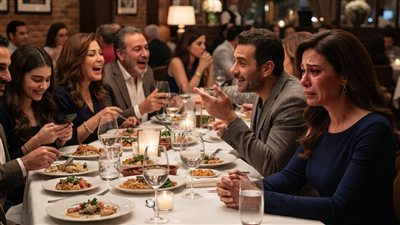 مش إنت وعدتني إننا هنتعشى لوحدنا؟ ودلوقتي السفرة اتملت ناس غريبة